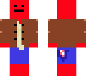smile and strait face red skin