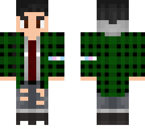 green flannel trans band black hair