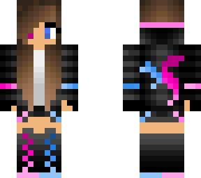 pink and blue gamer dragon girl