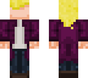 purple jacket.