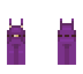 purple overalls