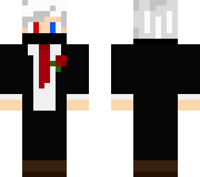 white hair tuxedo