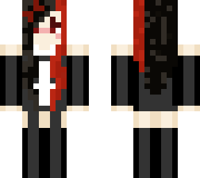 black and red goth girl - (skin for a friend)