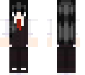 black hair girl with suit