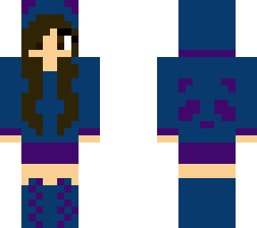 blue and purple remake of fixed panda girl by nathan904 with brown hair