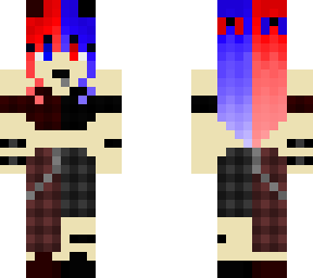 blue and red haired demon