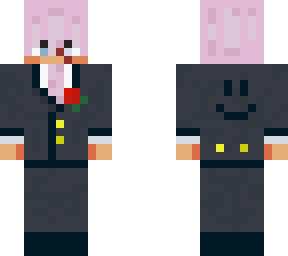 pink hair formal suit