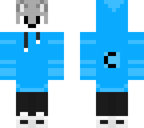 wolf with a blue hoodie