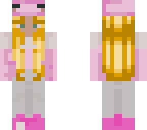 blond girlie in pink froggy costume