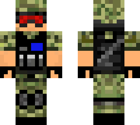 blue soldier with red goggles