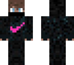 boy in dark hoodie with pink glow effects