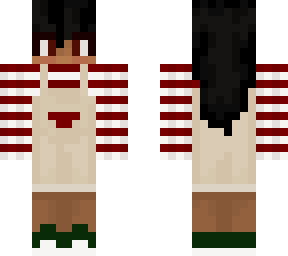 cherry stripes and overalls