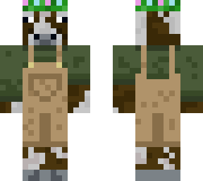cow with overalls