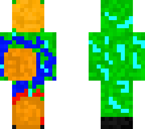 creeper getting yeeted with apple,blueberry, and grape pie