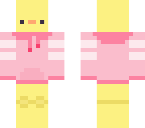 duck doll in a pink hoodie