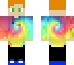 ginger haired boy with a tie-dye jumper