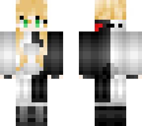 monokuma hood -girl- blond and green eyes