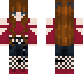 red top and black shorts