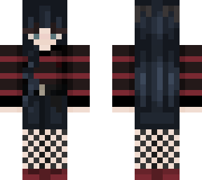 stripped black top with skirt v2
