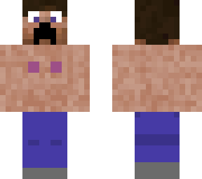 topless steve with creeper face