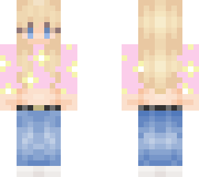 blonde girl w/ floral shirt