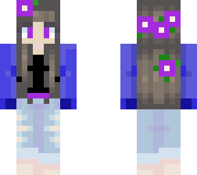 blue and purple flower girl