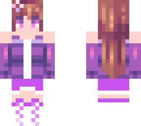 brown flower pink and purple cute girl - created by eradicator475
