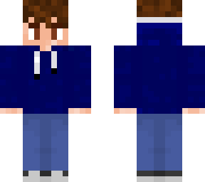 brown hair blue hoodie boy