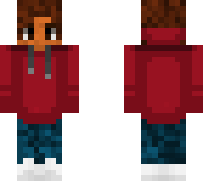 brown hair boy with red hoodie
