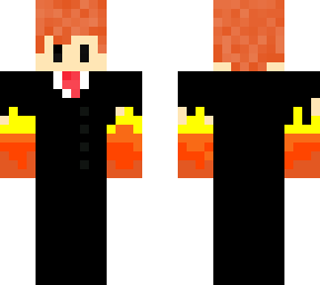 business man in flames