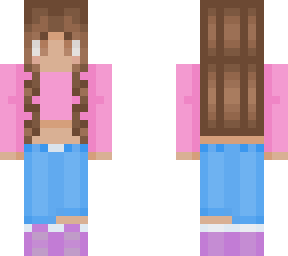 girl in a pink crop top