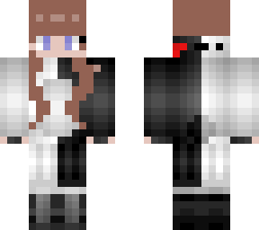 monokuma hood -girl- brown hair and blue eyes and bangs