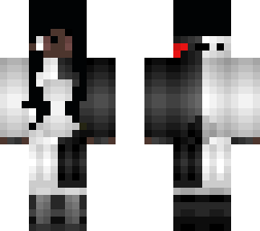 monokuma hood -girl- minimum shading.. black hair and brown eyes