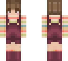 overalls brown hair girl