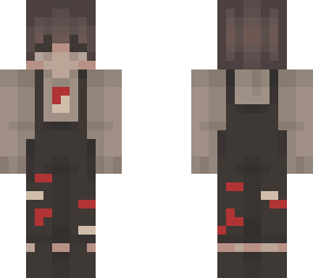 overalls with stains and pokeball accessories