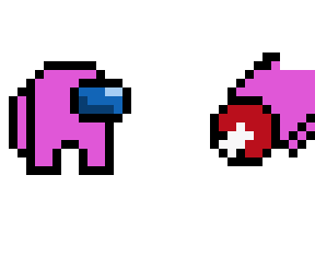 3-d among us pink character