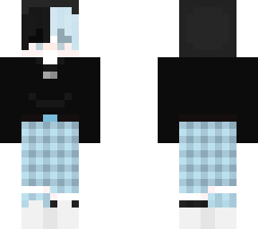 black & light blue boy
