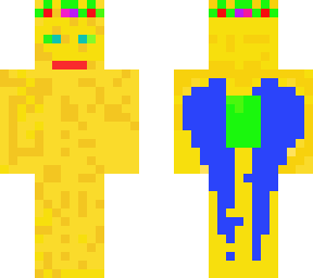 gold blue winged person