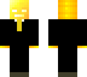 golden skull in a suit