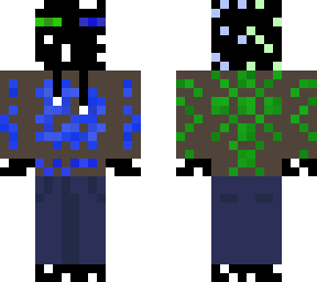 green and blue enderman skin