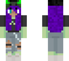 my cuz in this outfit with green horns