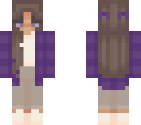 purple shirt aesthetic girl