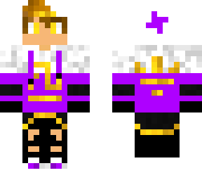 purple white boy with golden hair
