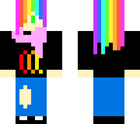 rainbow hair girl with pink scarf