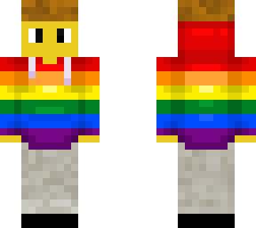 rainbow suit person