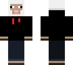 sheep in a black sweater