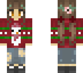 christmas jumper long hair girl
