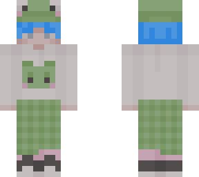 frog human with blue hair