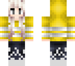 girl in yellow hoodie