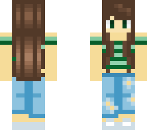 girl w/ crop top and ripped jeans